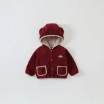 Children's Fleece Jacket Boys Girls Warm Coats Baby Toddler Winter Hooded Outerwear Autumn Double-Sided Plush Velvet Clothes - Image 3