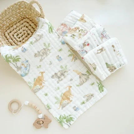 25X50CM Baby Face Towel 6 Layer Soft Cotton Muslin Burp Cloths Newborn Saliva Towels Children's Bath Accessories