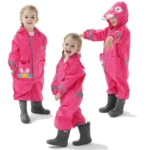 New Children's One-piece Raincoat Fashion Cute Cartoon Tiger Owl Three-dimensional Raincoat with Hat Brim Reflective Baby Poncho - Image 5