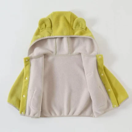 Children's Fleece Jacket Boys Girls Warm Coats Baby Toddler Winter Hooded Outerwear Autumn Double-Sided Plush Velvet Clothes