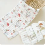 25X50CM Baby Face Towel 6 Layer Soft Cotton Muslin Burp Cloths Newborn Saliva Towels Children's Bath Accessories - Image 2