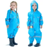 New Children's One-piece Raincoat Fashion Cute Cartoon Tiger Owl Three-dimensional Raincoat with Hat Brim Reflective Baby Poncho - Image 6