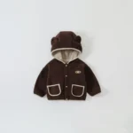 Children's Fleece Jacket Boys Girls Warm Coats Baby Toddler Winter Hooded Outerwear Autumn Double-Sided Plush Velvet Clothes - Image 2